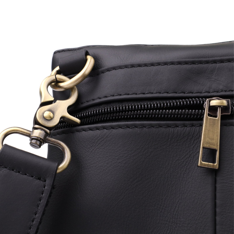 Повседневная мужская сумка из натуральной кожи Vintage Черный