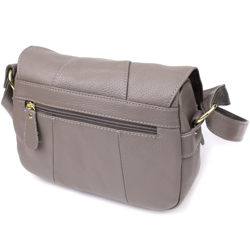 Сумка из натуральной кожи для стильных женщин Vintage Серый