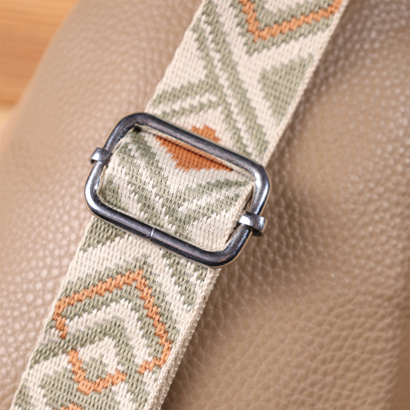 Слинг сумка из натуральной кожи для женщин Vintage Бежевый