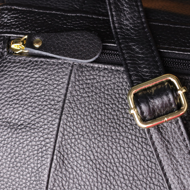 Качественная сумка из натуральной кожи для стильных женщин Vintage Черный