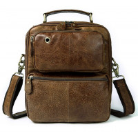Cумка с эффектами старины мужская Vintage Рыжая