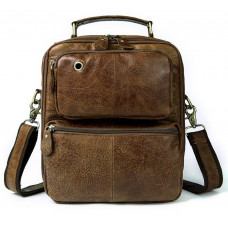 Cумка с эффектами старины мужская Vintage Рыжая