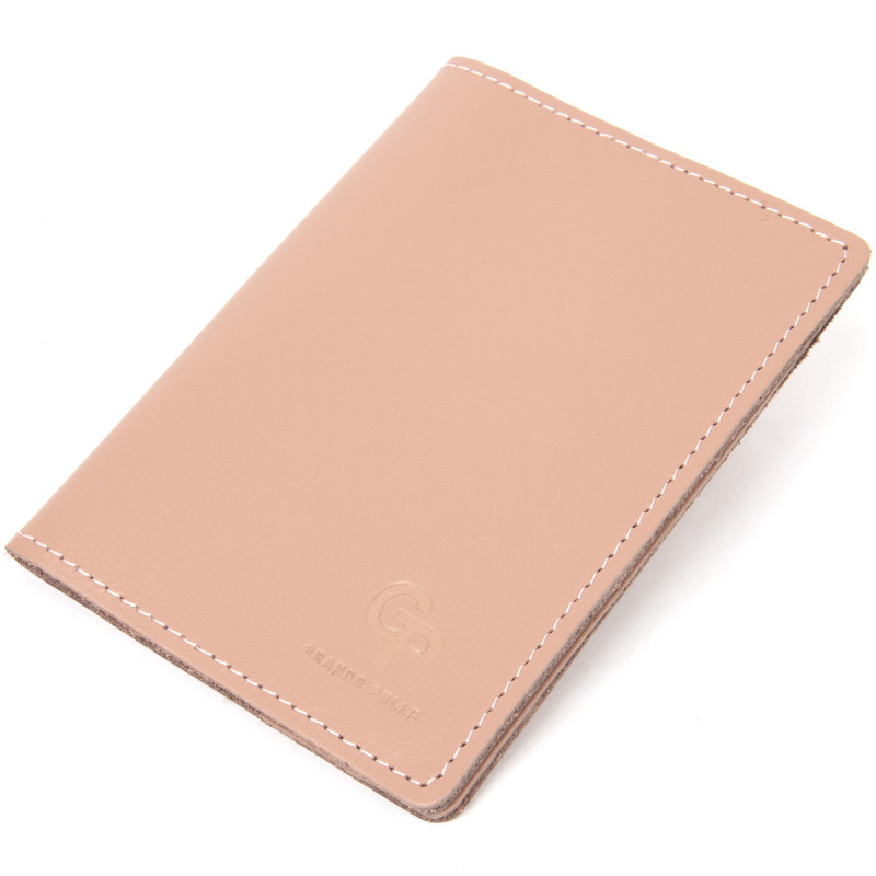 Стильная кожаная обложка на паспорт GRANDE PELLE  Бежевый