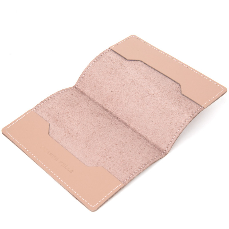 Стильная кожаная обложка на паспорт GRANDE PELLE  Бежевый