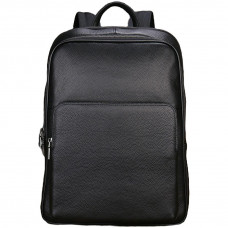 Шкіряний рюкзак для ноутбука на два відділи Vintage _ Чорний