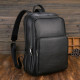 Шкіряний рюкзак для ноутбука на два відділи Vintage _ Чорний
