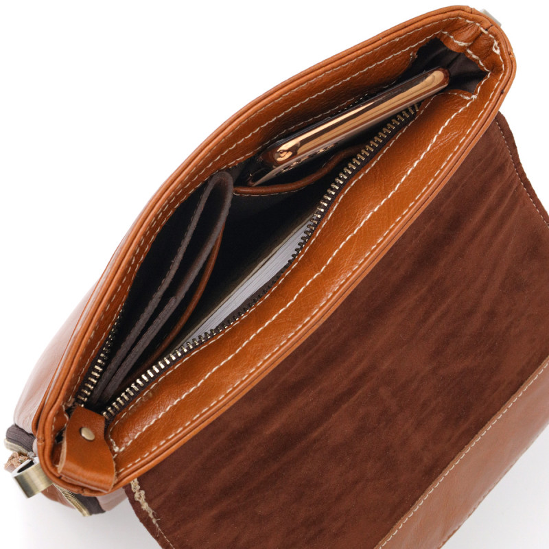 Вертикальная мужская сумка Vintage кожаная Коричневый