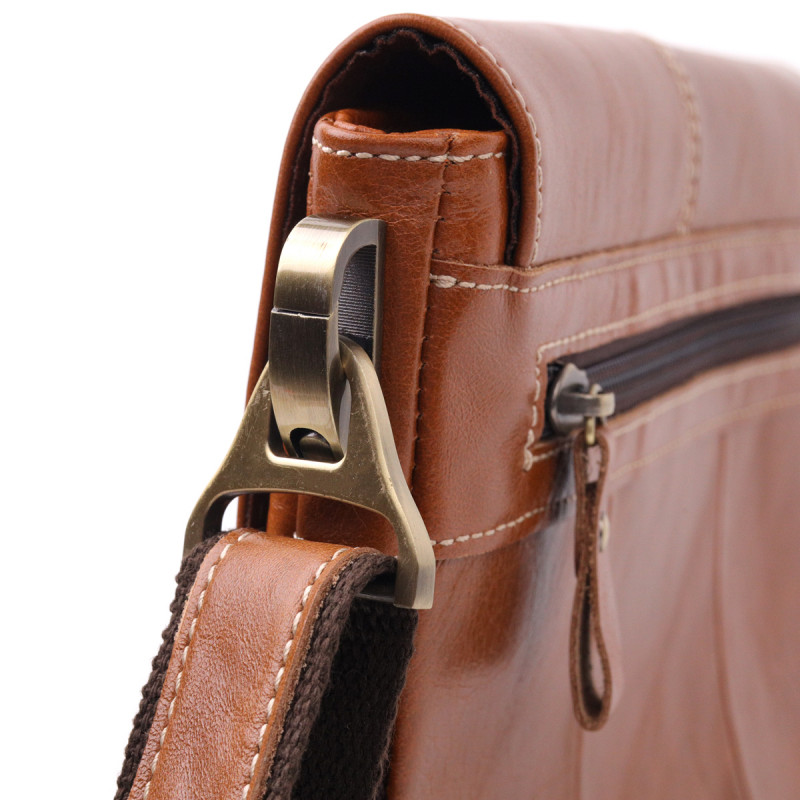 Вертикальная мужская сумка Vintage кожаная Коричневый