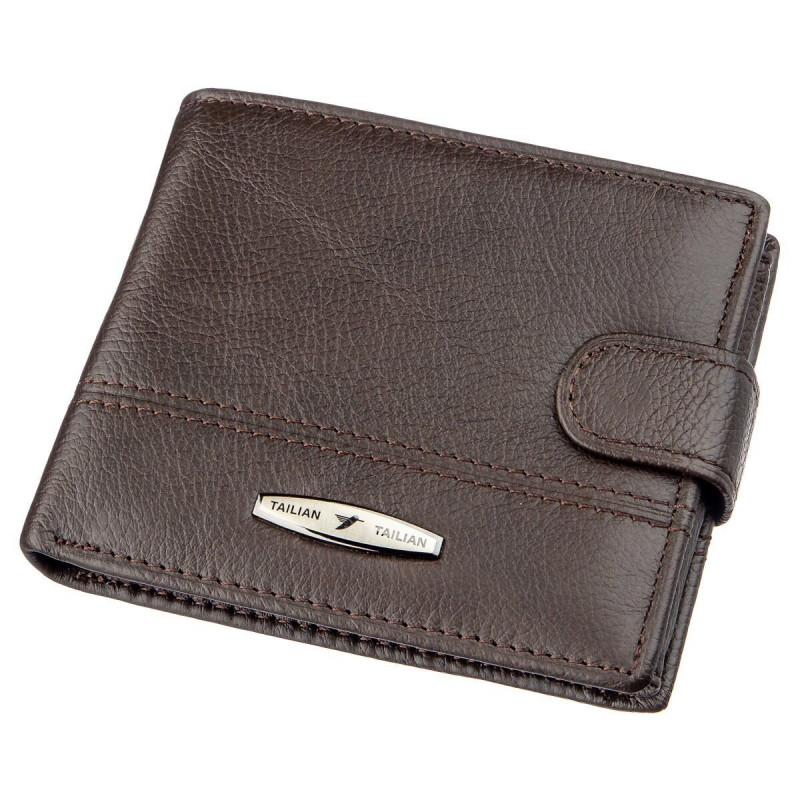 Гаманець горизонтальний чоловічий шкіряний TAILIAN Коричневий