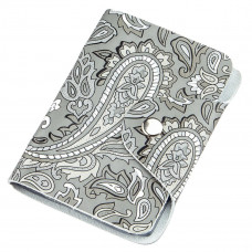 Візитниця шкіряна вертикальна сіра з візерунком Shvigel Сіра