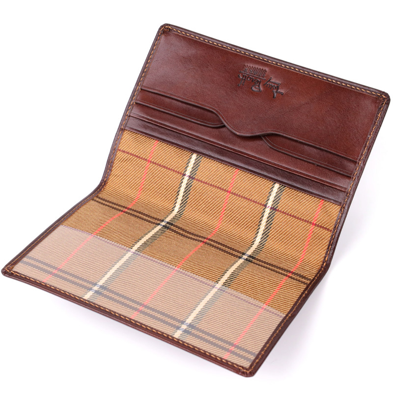 Универсальная обложка на паспорт из глянцевой натуральной кожи Tony Perotti _ ( moro) Коричневый