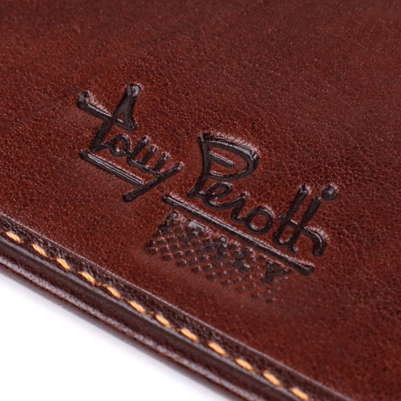 Универсальная обложка на паспорт из глянцевой натуральной кожи Tony Perotti _ ( moro) Коричневый