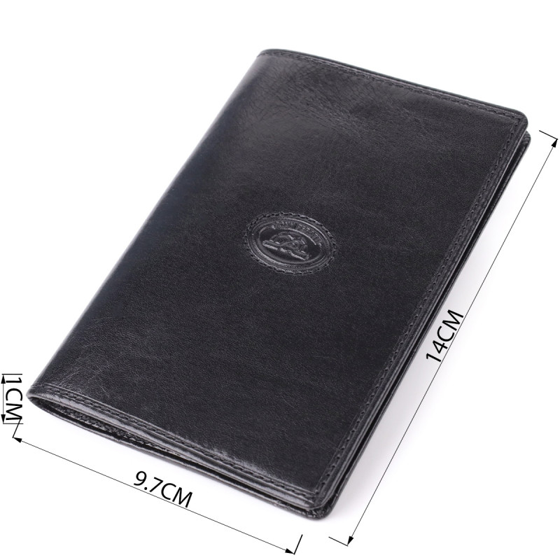 Красива обкладинка на паспорт із глянсової натуральної шкіри Tony Perotti _ ( nero) Чорний