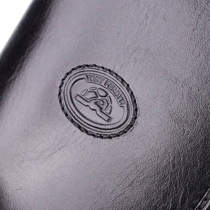 Красива обкладинка на паспорт із глянсової натуральної шкіри Tony Perotti _ ( nero) Чорний