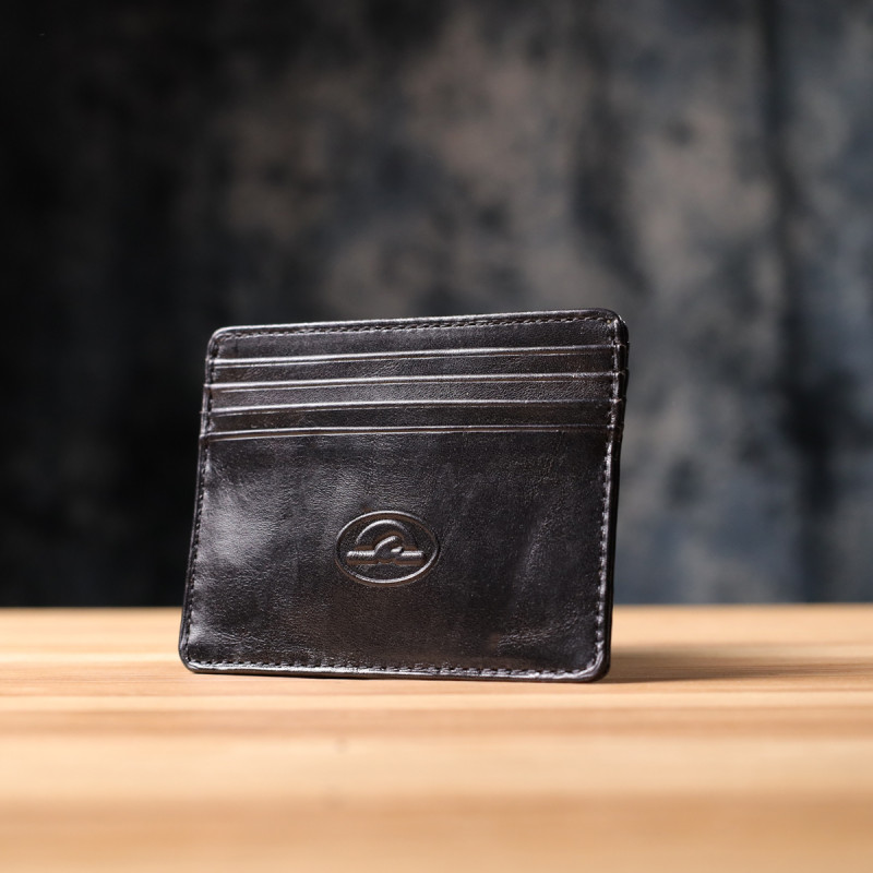 Стильный картхолдер из глянцевой натуральной кожи Tony Perotti _ ( nero) Черный