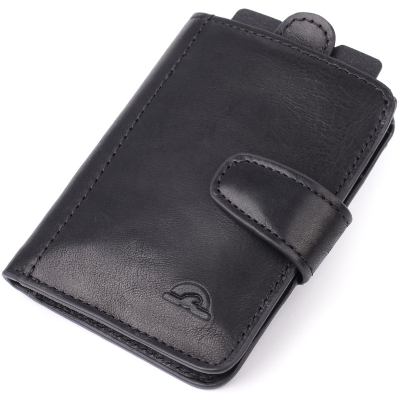 Місткий картхолдер із натуральної шкіри Tony Perotti _ ( nero) Чорний