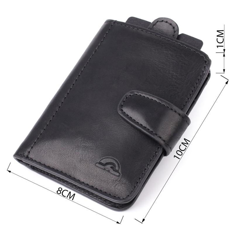 Місткий картхолдер із натуральної шкіри Tony Perotti _ ( nero) Чорний