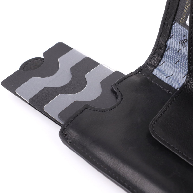 Місткий картхолдер із натуральної шкіри Tony Perotti _ ( nero) Чорний