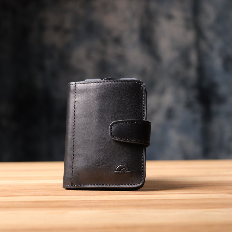 Місткий картхолдер із натуральної шкіри Tony Perotti _ ( nero) Чорний