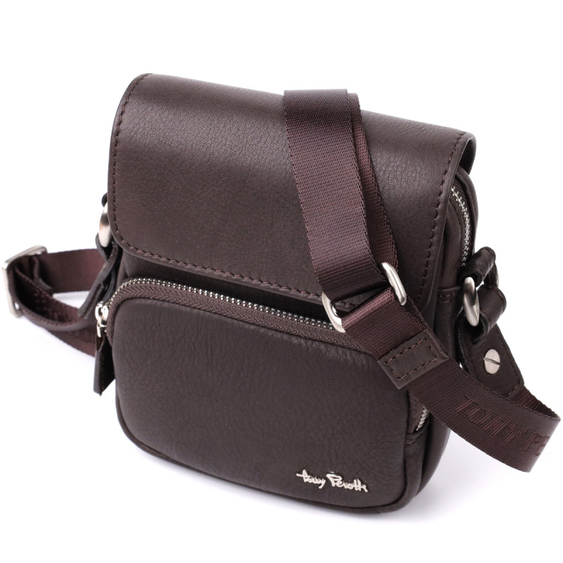 Небольшая сумка из матовой зернистой натуральной кожи Tony Perotti _ (- moro)