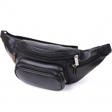 Интересная мужская сумка на пояс из гладкой натуральной кожи Tony Perotti _ ( nero) Черный