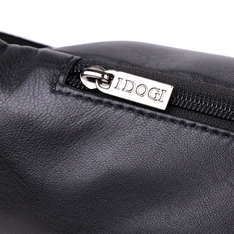 Интересная мужская сумка на пояс из гладкой натуральной кожи Tony Perotti _ ( nero) Черный