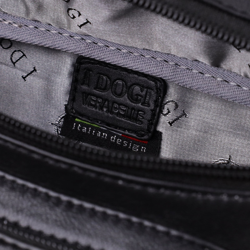 Интересная мужская сумка на пояс из гладкой натуральной кожи Tony Perotti _ ( nero) Черный