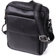 Стильная мужская сумка через плечо из натуральной кожи Tony Perotti _ ( nero) Черный