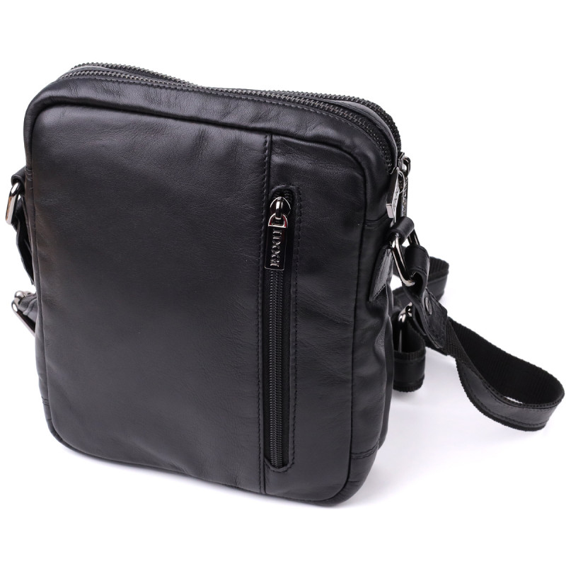 Стильная мужская сумка через плечо из натуральной кожи Tony Perotti _ ( nero) Черный