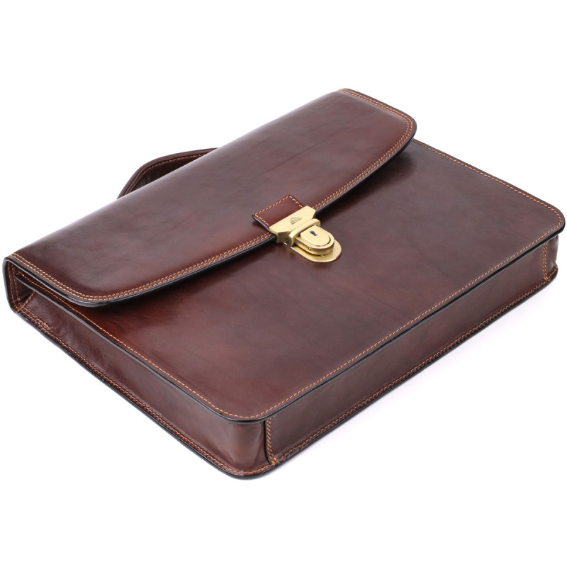 Чоловічий портфель з натуральної шкіри Tony Perotti _ ( moro) Коричневий