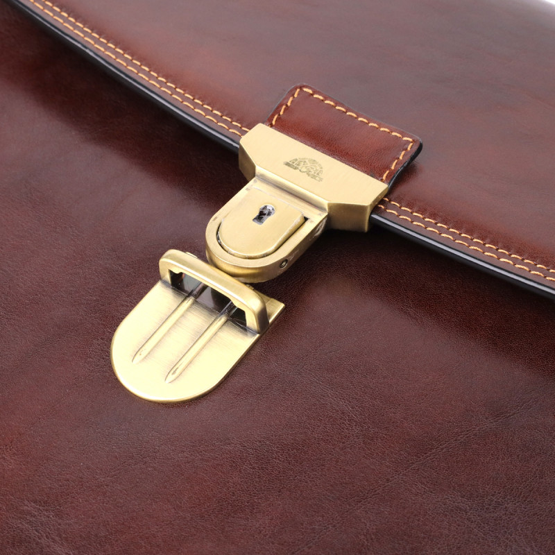 Чоловічий портфель з натуральної шкіри Tony Perotti _ ( moro) Коричневий