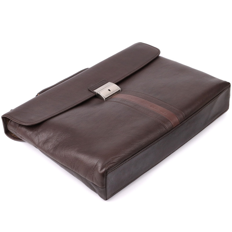 Стильная мужская сумка для ноутбука из натуральной кожи Tony Perotti _ ( moro) Коричневый