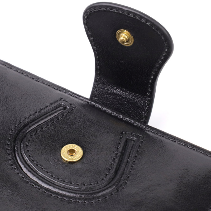 Удобный кошелек из глянцевой натуральной кожи Tony Perotti _ ( nero) Черный