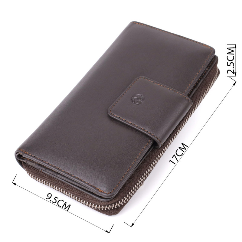 Стильный женский вертикальный кошелек из натуральной кожи Tony Perotti _ ( moro) Коричневый