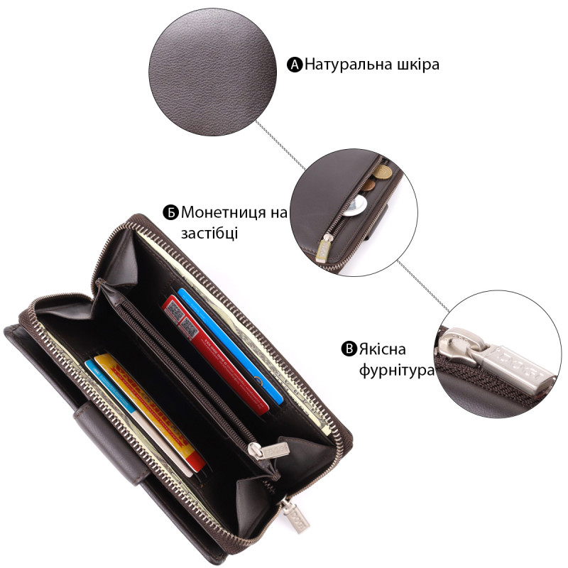 Стильный женский вертикальный кошелек из натуральной кожи Tony Perotti _ ( moro) Коричневый