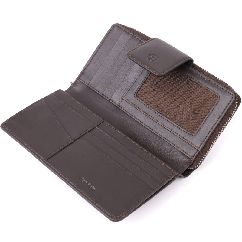 Стильный женский вертикальный кошелек из натуральной кожи Tony Perotti _ ( moro) Коричневый