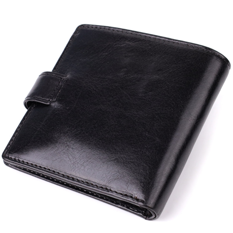 Стильный кошелек унисекс из глянцевой натуральной кожи Tony Perotti _ ( nero) Черный