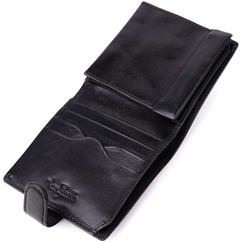 Стильный кошелек унисекс из глянцевой натуральной кожи Tony Perotti _ ( nero) Черный