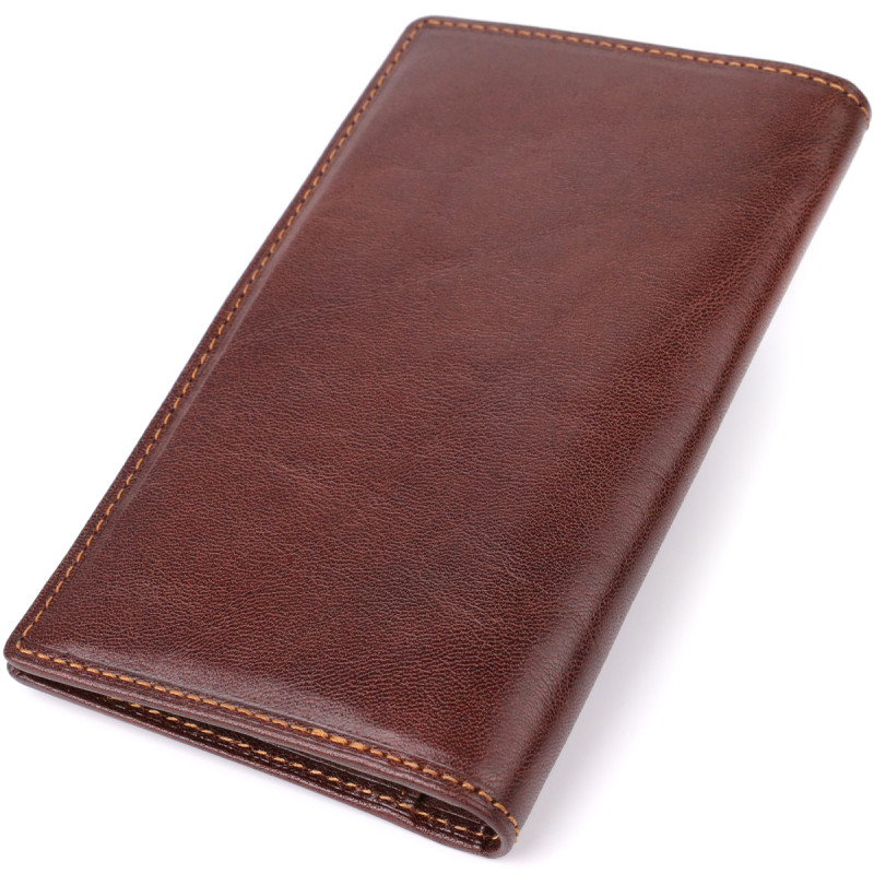 Мужской бумажник из глянцевой натуральной кожи Tony Perotti _ ( moro) Коричневый