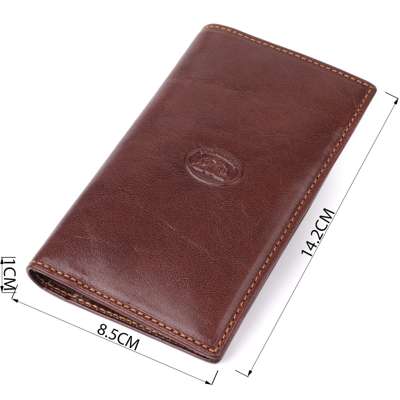 Мужской бумажник из глянцевой натуральной кожи Tony Perotti _ ( moro) Коричневый