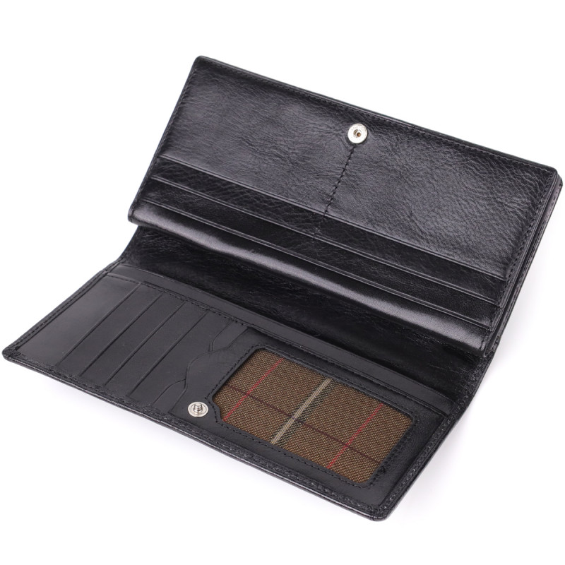 Красивый женский кошелек из глянцевой натуральной кожи Tony Perotti _ ( nero) Черный