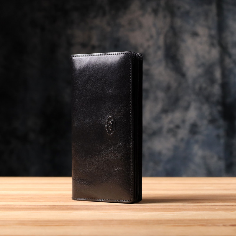 Красивый женский кошелек из глянцевой натуральной кожи Tony Perotti _ ( nero) Черный