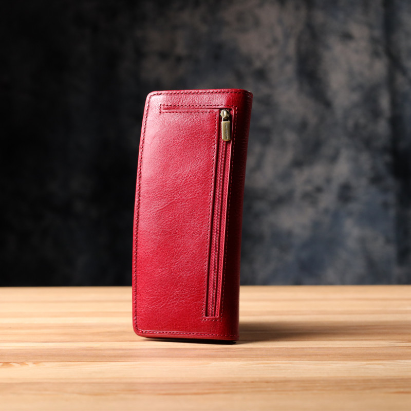 Стильный женский бумажник из глянцевой натуральной кожи Tony Perotti _ (Z rosso) Красный