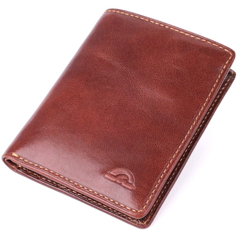 Гаманець для чоловіків з глянсової натуральної шкіри Tony Perotti _ ( moro) Коричневий