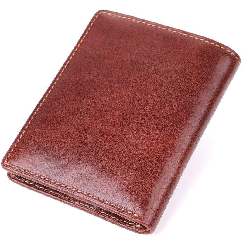 Гаманець для чоловіків з глянсової натуральної шкіри Tony Perotti _ ( moro) Коричневий