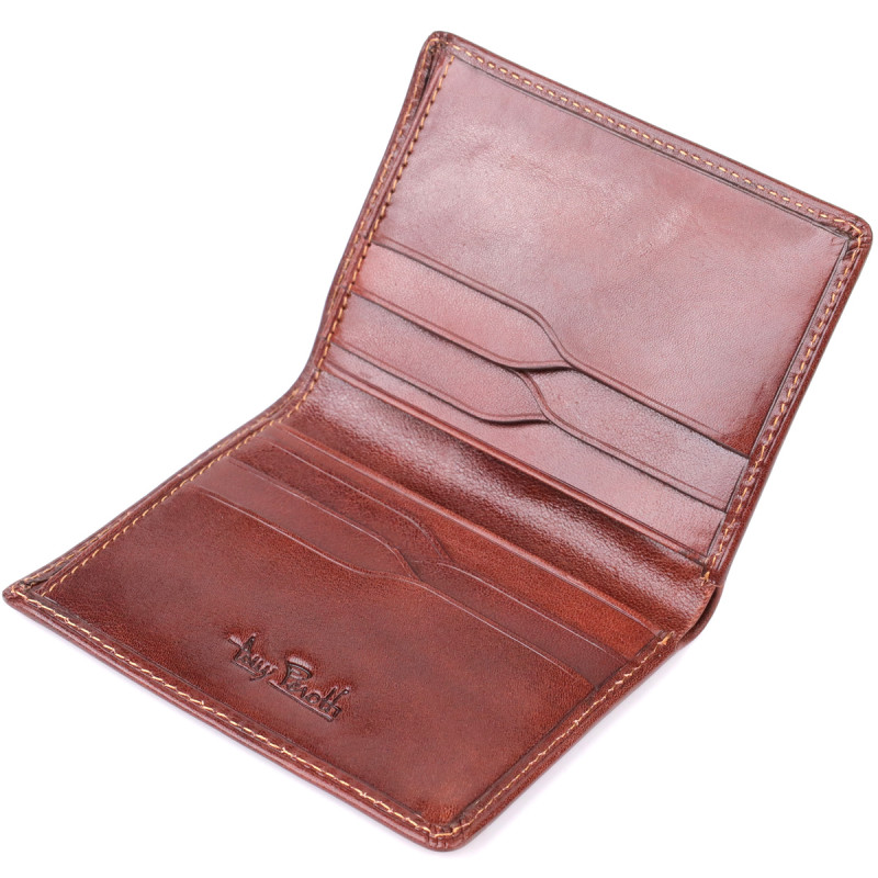Гаманець для чоловіків з глянсової натуральної шкіри Tony Perotti _ ( moro) Коричневий
