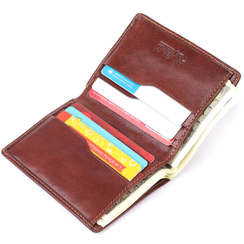 Гаманець для чоловіків з глянсової натуральної шкіри Tony Perotti _ ( moro) Коричневий