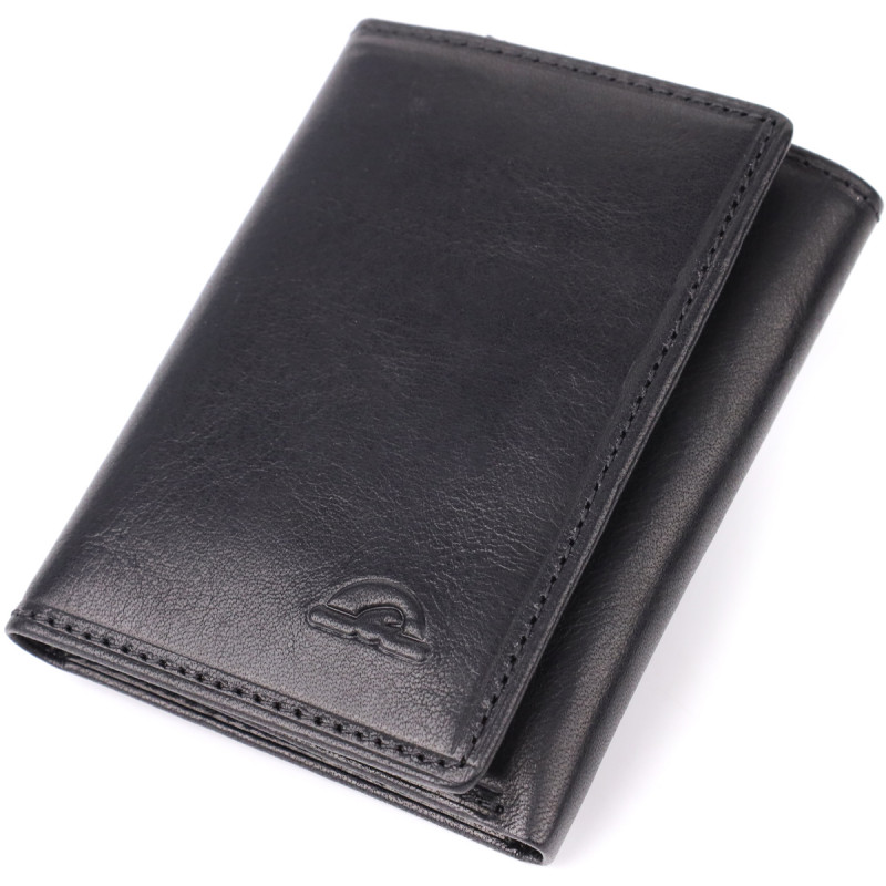 Небольшой бумажник для мужчин из глянцевой натуральной кожи Tony Perotti _ ( nero) Черный