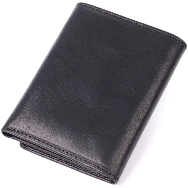 Небольшой бумажник для мужчин из глянцевой натуральной кожи Tony Perotti _ ( nero) Черный