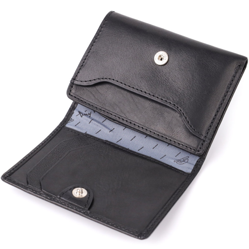 Небольшой бумажник для мужчин из глянцевой натуральной кожи Tony Perotti _ ( nero) Черный